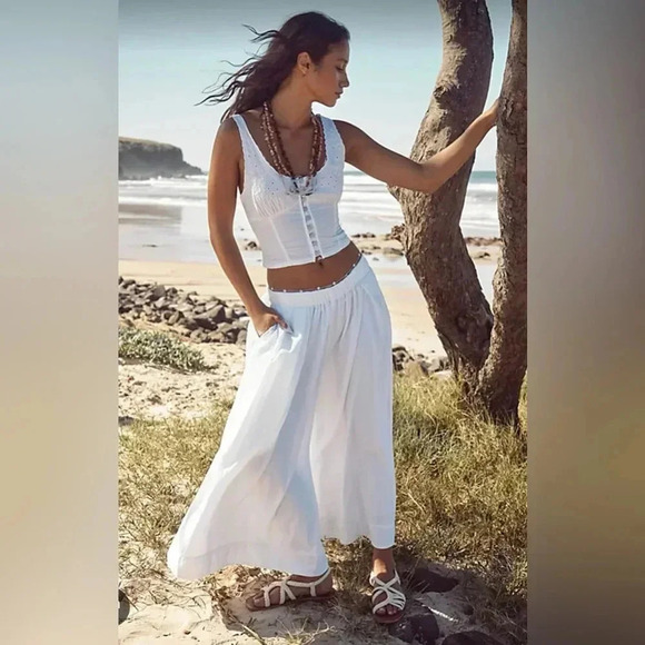 Free People Into You Eyelet Pant Set Size XS - Picture 2 of 8